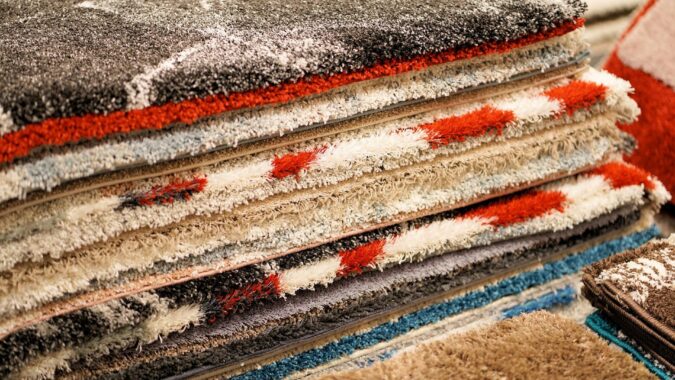 stack of carpets.